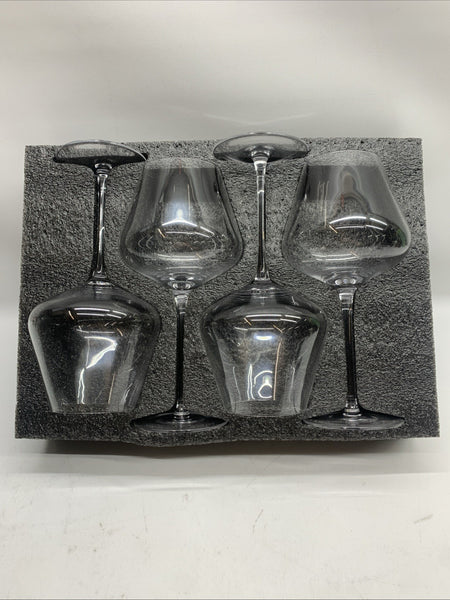 JBHO Set of 4-21 Ounce Hand Blown Italian Style Crystal Burgundy Wine Glasses