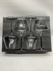 JBHO Set of 4-21 Ounce Hand Blown Italian Style Crystal Burgundy Wine Glasses