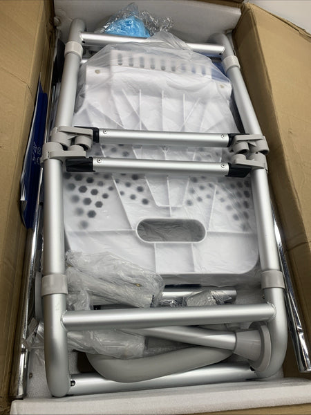 Sliding Shower Chair Swivel Tub Transfer Bench with Backrest and 400lbs Capacity