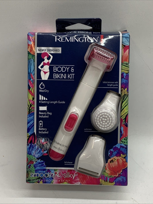 REMINGTON Smooth & Silky Women's Body & Bikini Kit SHAVER TRIMMER EXFOLIATOR-OP