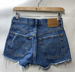 Levi's 501 Denim High Waist Cut Off Jeans Shorts Size 24 Athens Medium Wash Blue