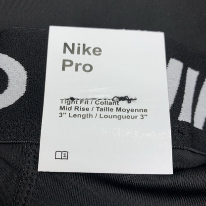Nike Women's Pro 3" Tight Fit Training Shorts Mid Rise CZ9857-010 Size M Black