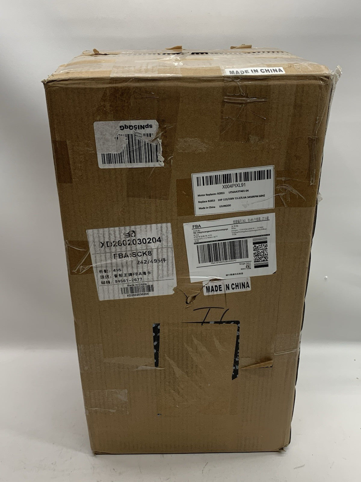 Leungoo B2853 Pool Pump Motor LF56AA37A01-04 230/115V 1HP 3450RPM 60HZ 1PH