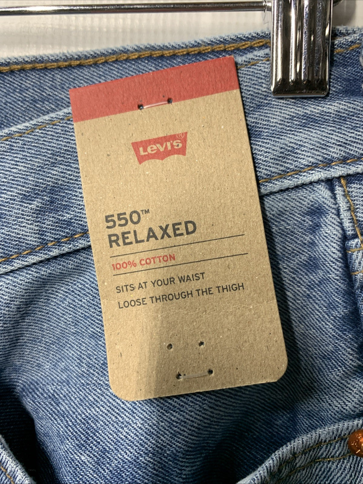 Levis Men’s 550 Relaxed Sit At Your Waist Loose Through Thigh Jeans Size 34x36