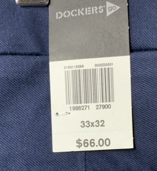 Dockers Men's Go Activeflex Chino Slim-fit Long Pants with Pockets Size 33x32