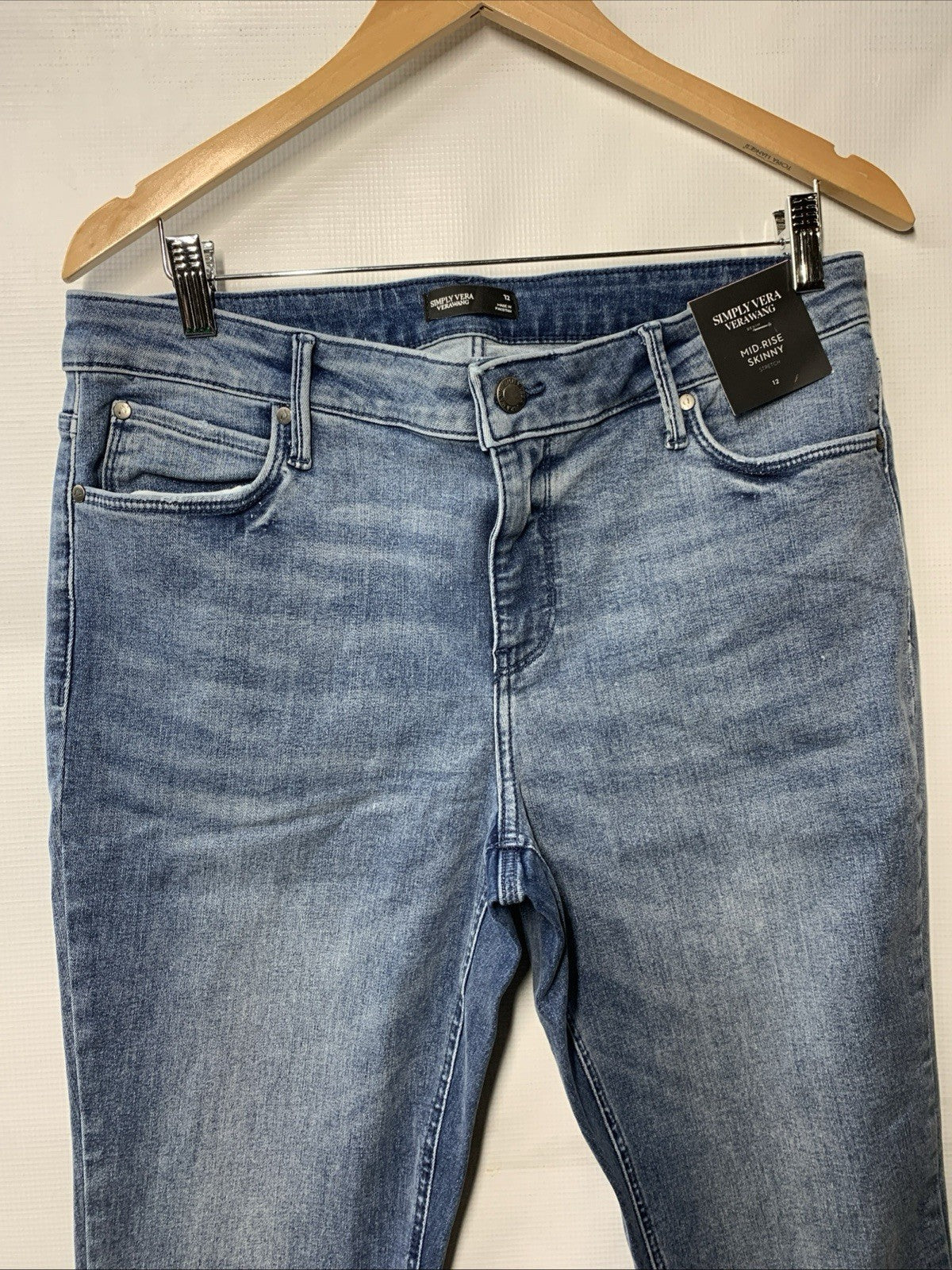 Simply Vera Vera Wang Jeans Women's Stretch Pants Skinny Mid Rise Denim Size 12