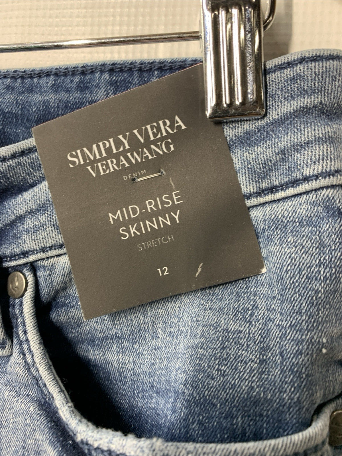 Simply Vera Vera Wang Jeans Women's Stretch Pants Skinny Mid Rise Denim Size 12