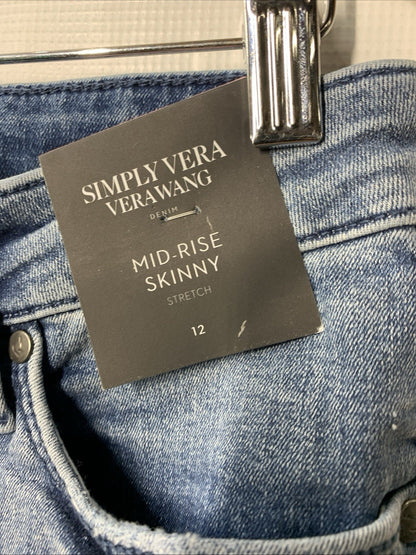 Simply Vera Vera Wang Jeans Women's Stretch Pants Skinny Mid Rise Denim Size 12