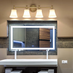 Bathroom Vanity Light Fixtures Traditional Aged Brass 4 Lights Wall Sconce Light