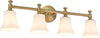 Bathroom Vanity Light Fixtures Traditional Aged Brass 4 Lights Wall Sconce Light