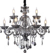 Uboxin Luxury Crystal Chandelier Smoke Gray Double Layer K9 Crystal Chandelier