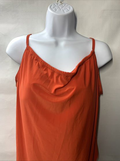 Beyond Control Tankini Top for Women Women's High Neck Tankini Size 10 Habanero