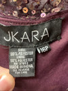 J Kara Women's Petite Long Beaded Formal Dress with Cowl Neck Purple Size 16P