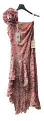 Grace Karin Dress One Shoulder Asymetrical Hem Wedding Guest Size 6 Floral Pink