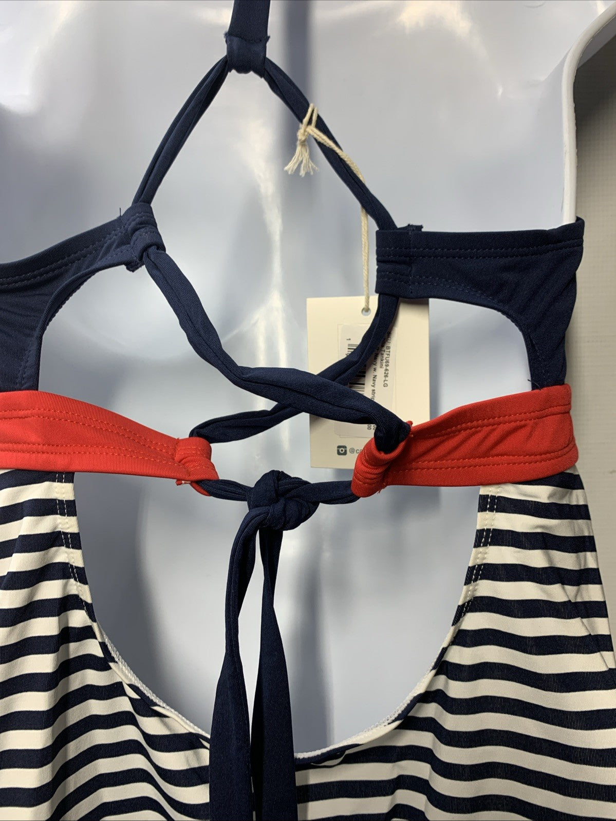 Carve Designs Stinson Womens Tankini Nylon Stretch Pullover Large Red White Blue