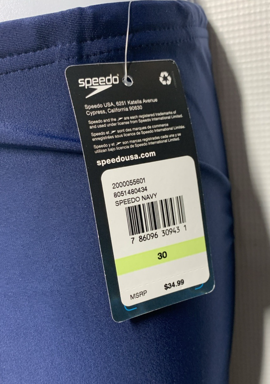 Speedo 267241 Men's Jammer ProLT Solid Swimwear Short Navy Size 30 Swimsuit Pull
