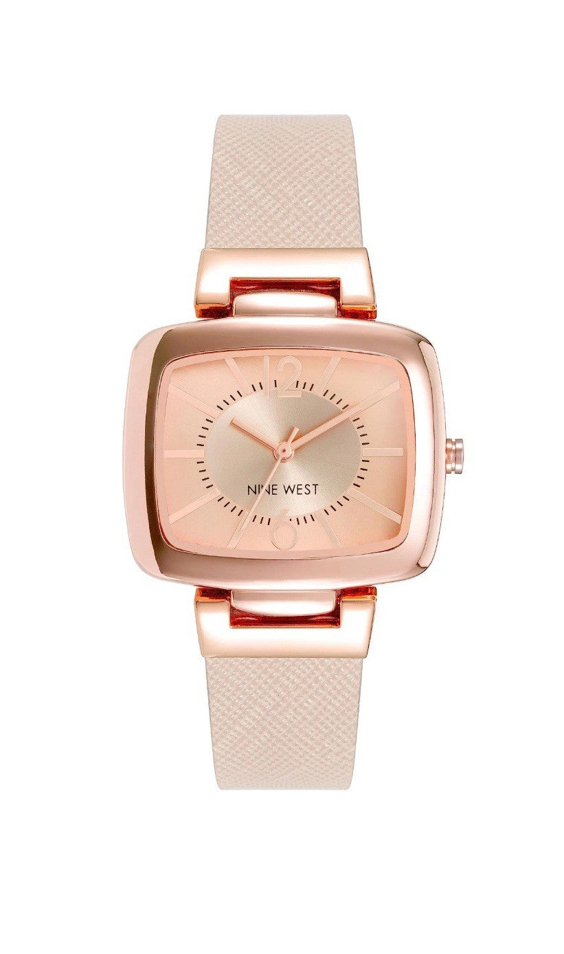 Nine West Women's Strap Wrist Watch NW/1856YF Analog Rectangular Casual Elegant