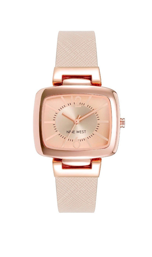 Nine West Women's Strap Wrist Watch NW/1856YF Analog Rectangular Casual Elegant