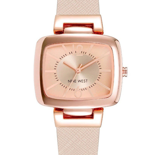 Nine West Women's Strap Wrist Watch NW/1856YF Analog Rectangular Casual Elegant