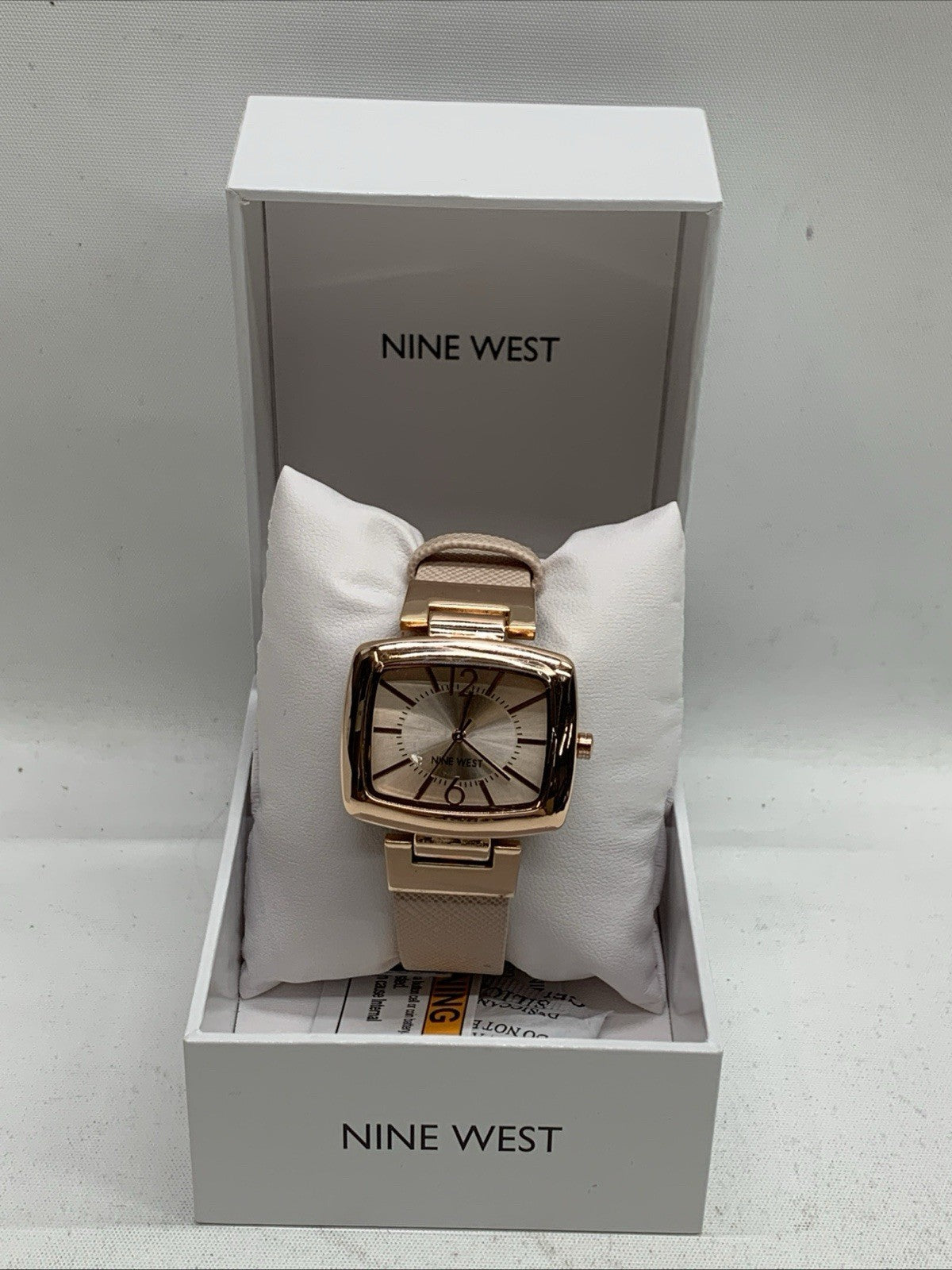 Nine West Women's Strap Wrist Watch NW/1856YF Analog Rectangular Casual Elegant
