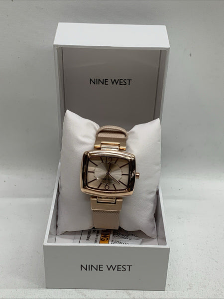 Nine West Women's Strap Wrist Watch NW/1856YF Analog Rectangular Casual Elegant