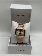 Nine West Women's Strap Wrist Watch NW/1856YF Analog Rectangular Casual Elegant