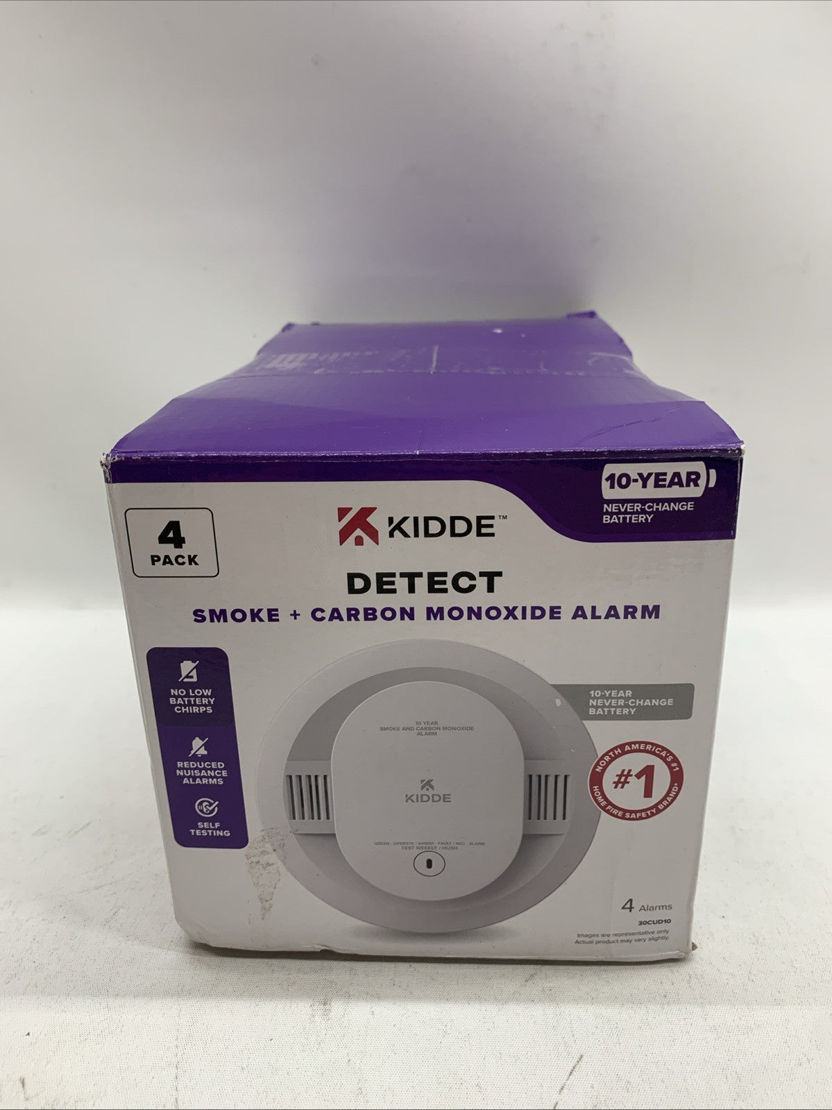 Kidde 30CUD10 Smoke & Carbon Monoxide Detector, 10-Year Battery Powered - 4 Pack