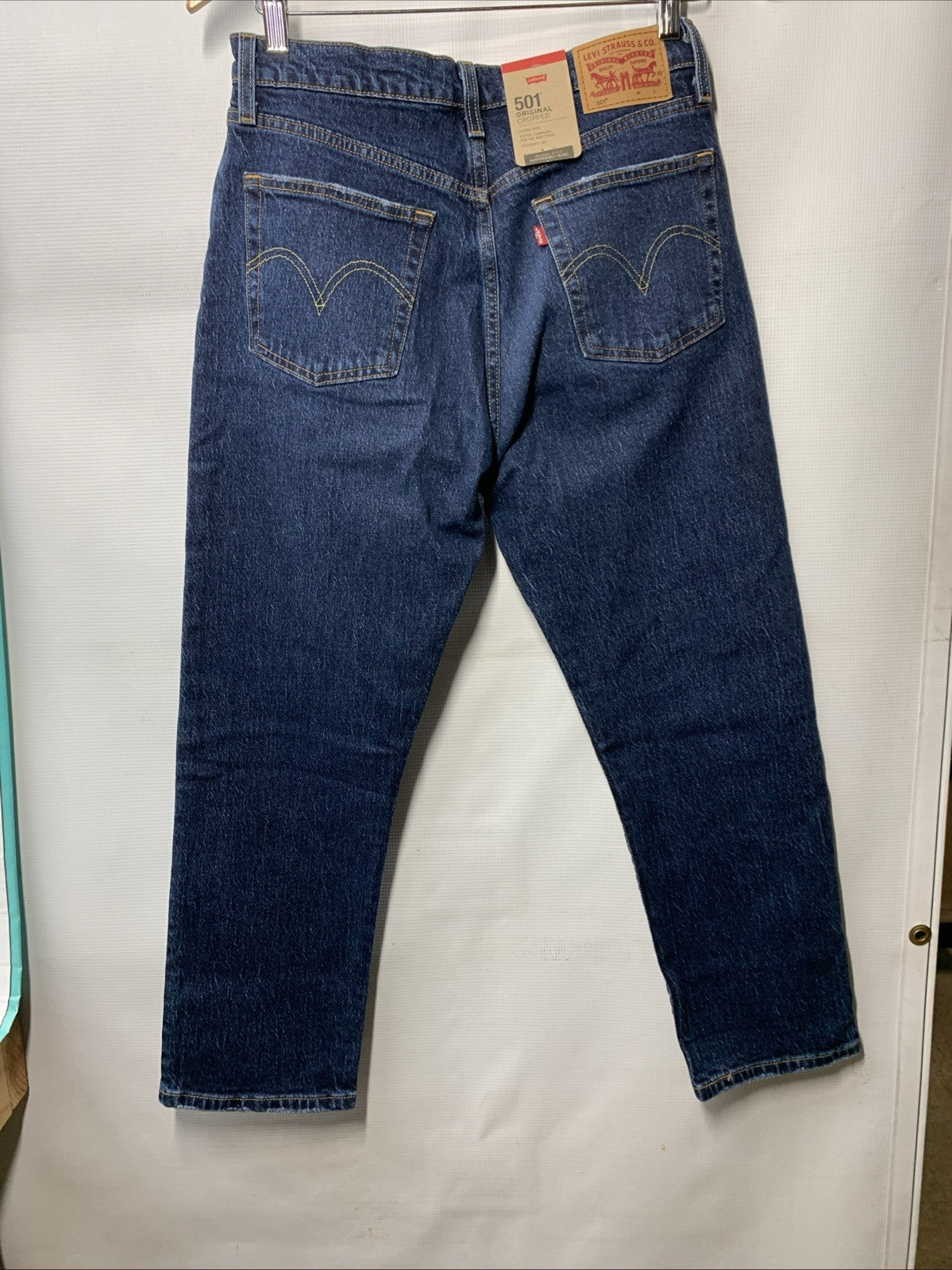 Levi's 501 Jeans Women's Cropped Straight Leg High Rise Distressed Size 28x26