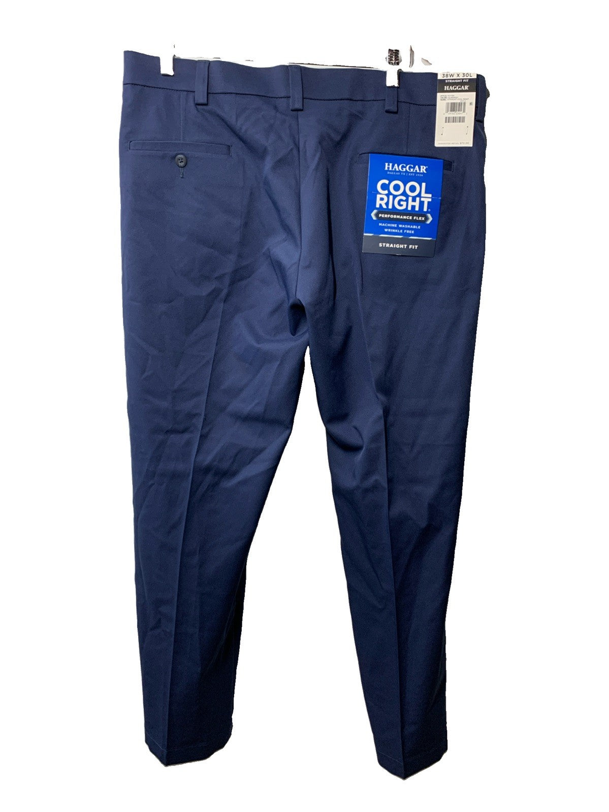 Haggar Cool Right Performance Flex Classic Straight Fit Long Pants Size 38x30