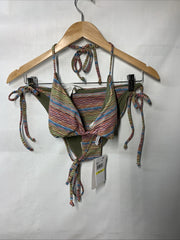 Becca Women's Free Spirit Triangle Top and Tie Side Bottom Bikini Set Medium
