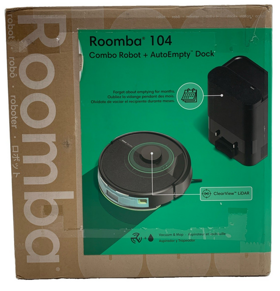 iRobot Y351020 Roomba 104 2in1 Vacuum & Mop Robot - Self-Empties for 75 Days