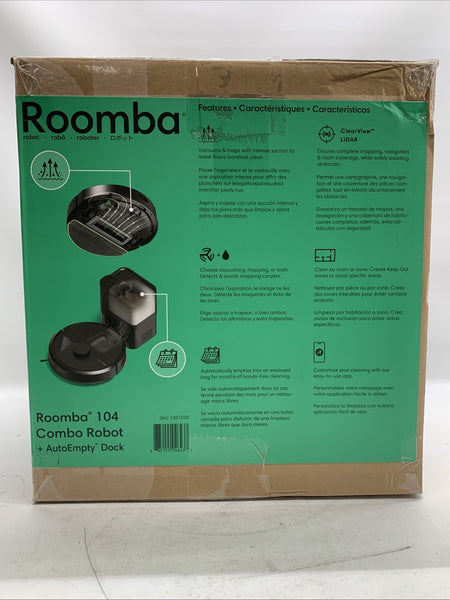 iRobot Y351020 Roomba 104 2in1 Vacuum & Mop Robot - Self-Empties for 75 Days