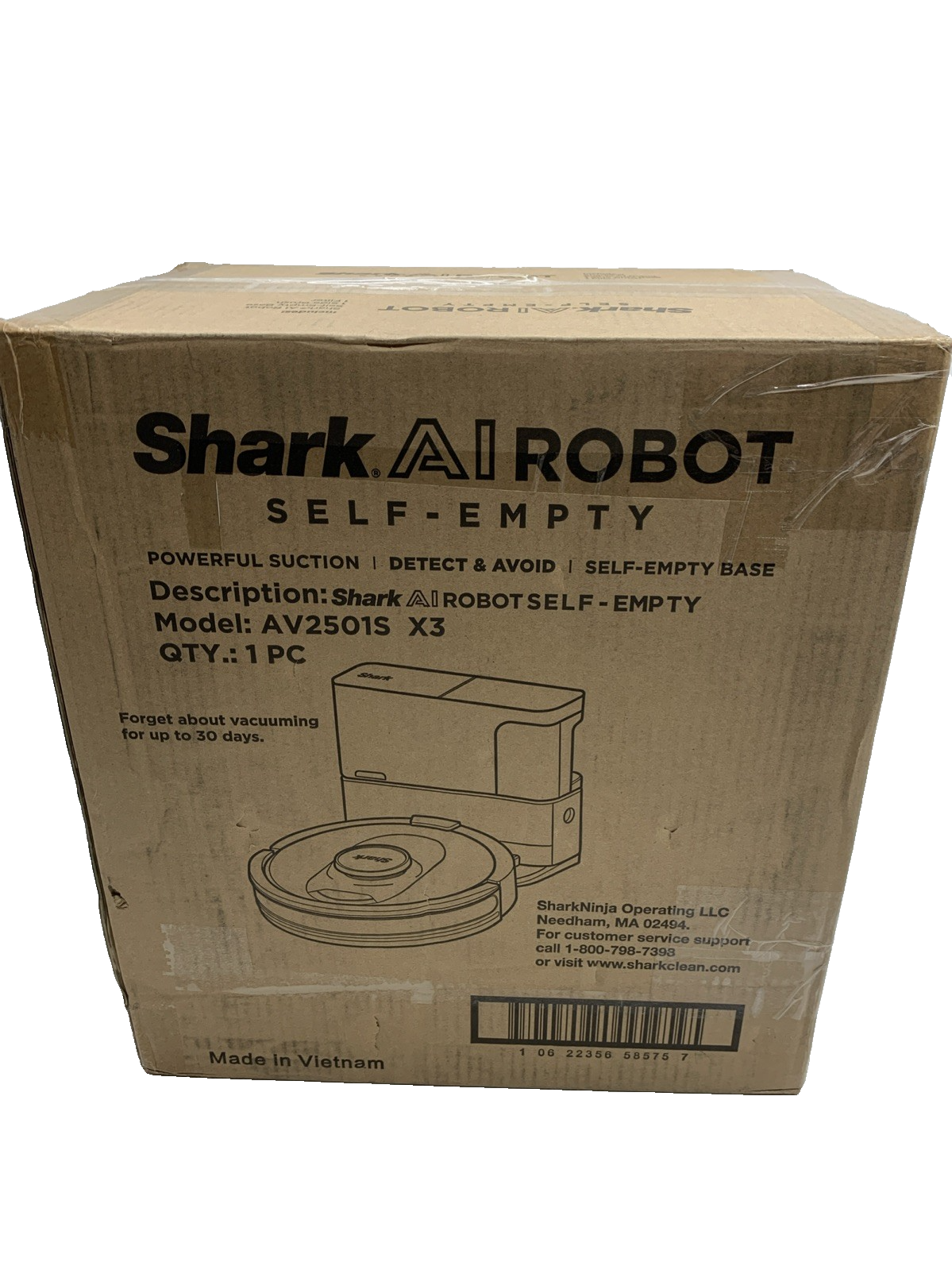 Shark AV2501S AI Ultra Robot Vacuum, with Matrix Clean, Home Mapping, 30-Day Cap