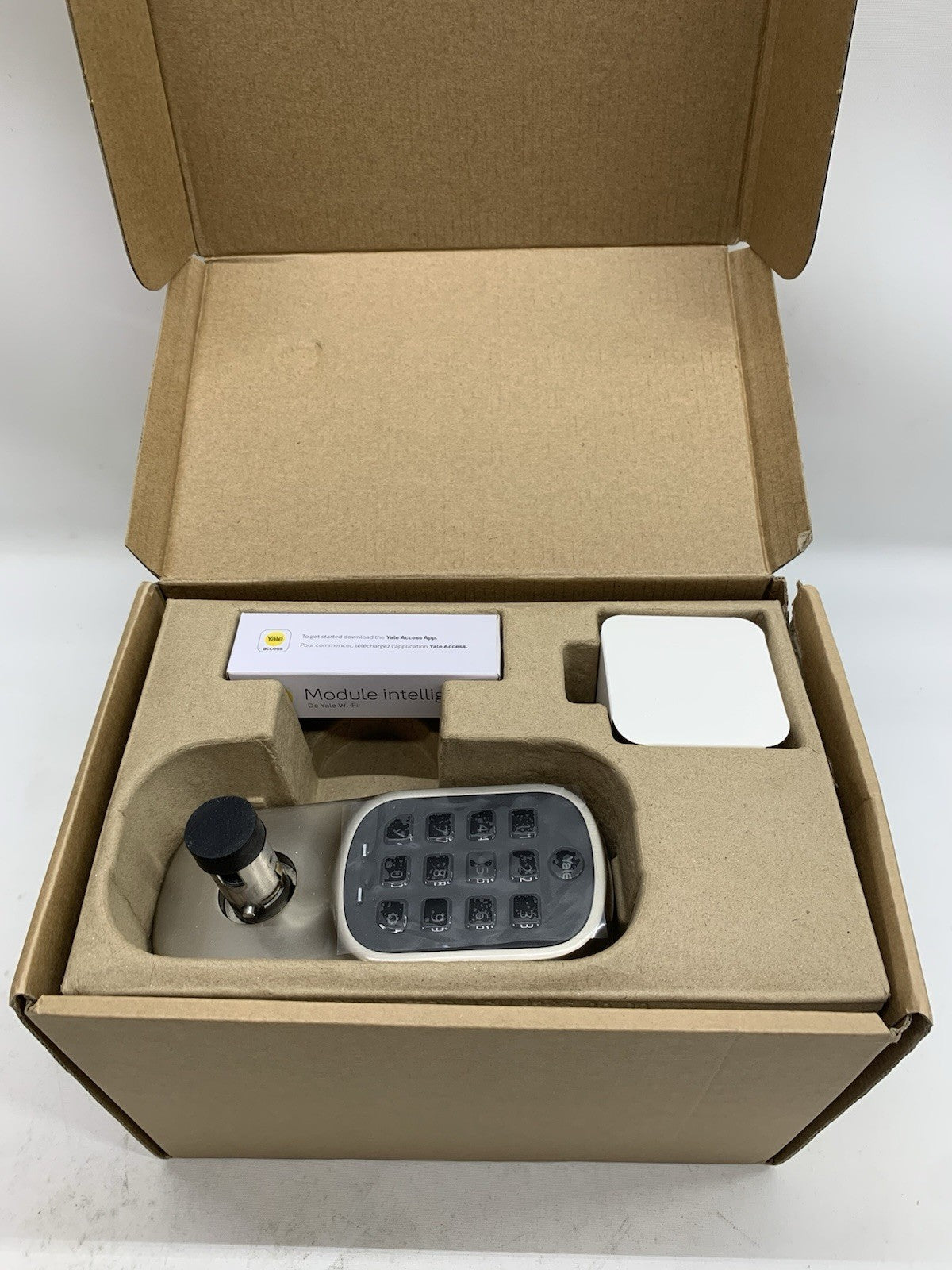 Yale Satin Nickel Assure Lock Entry Door Handle with Wi-Fi Connected Keypad