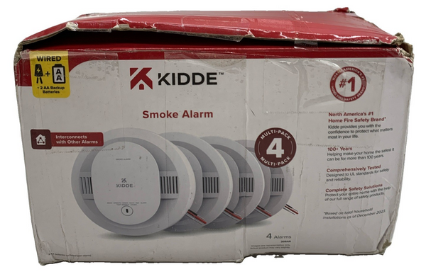 Kidde 20SAR Hardwired Smoke Detector AA Battery Backup Interconnectable - 4 Pack