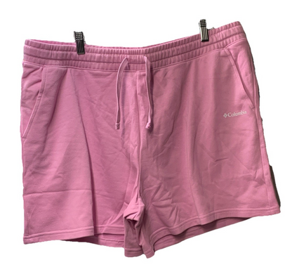 Columbia Trek French Terry Pink 3" Shorts AW4631-561 Women's Size 1X Drawcord