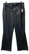 DKNY Black Women’s Soft Faux Leather Mini Boot Flare Long Pants Size 10 Black