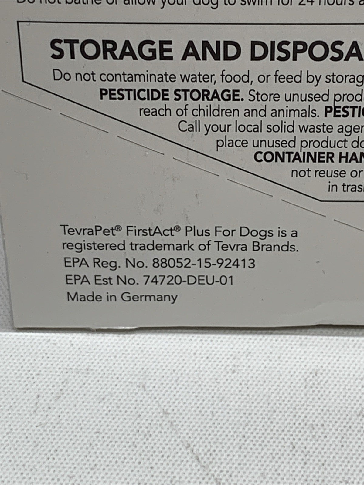 TevraPet First Act Plus for Dogs 23-44 lbs 6 Month Supply Flea Egg Larvae Ticks