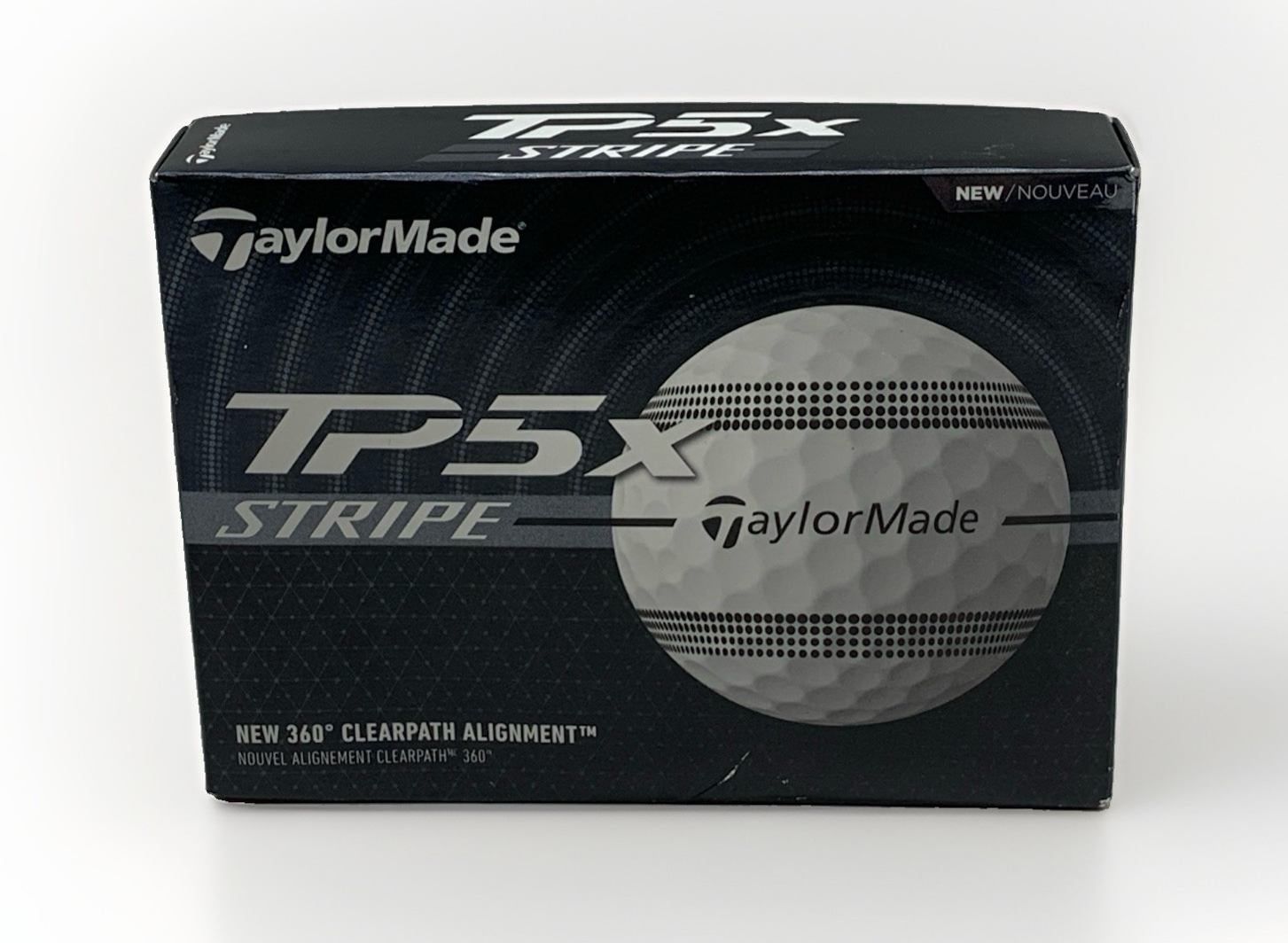 TaylorMade TP5X Stripe Golf Balls 360 Clearpath Alignment 5 Layer - 12 Pack