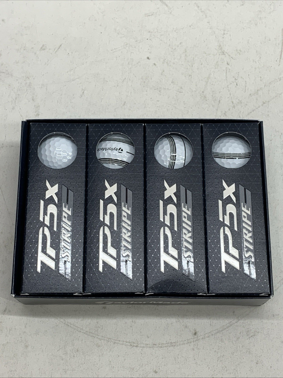 TaylorMade TP5X Stripe Golf Balls 360 Clearpath Alignment 5 Layer - 12 Pack