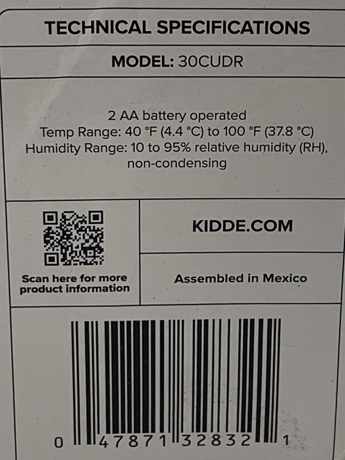 Kidde Smoke & Carbon Monoxide Detectors AA Battery Powered Model 30CUDR (4 Pack)