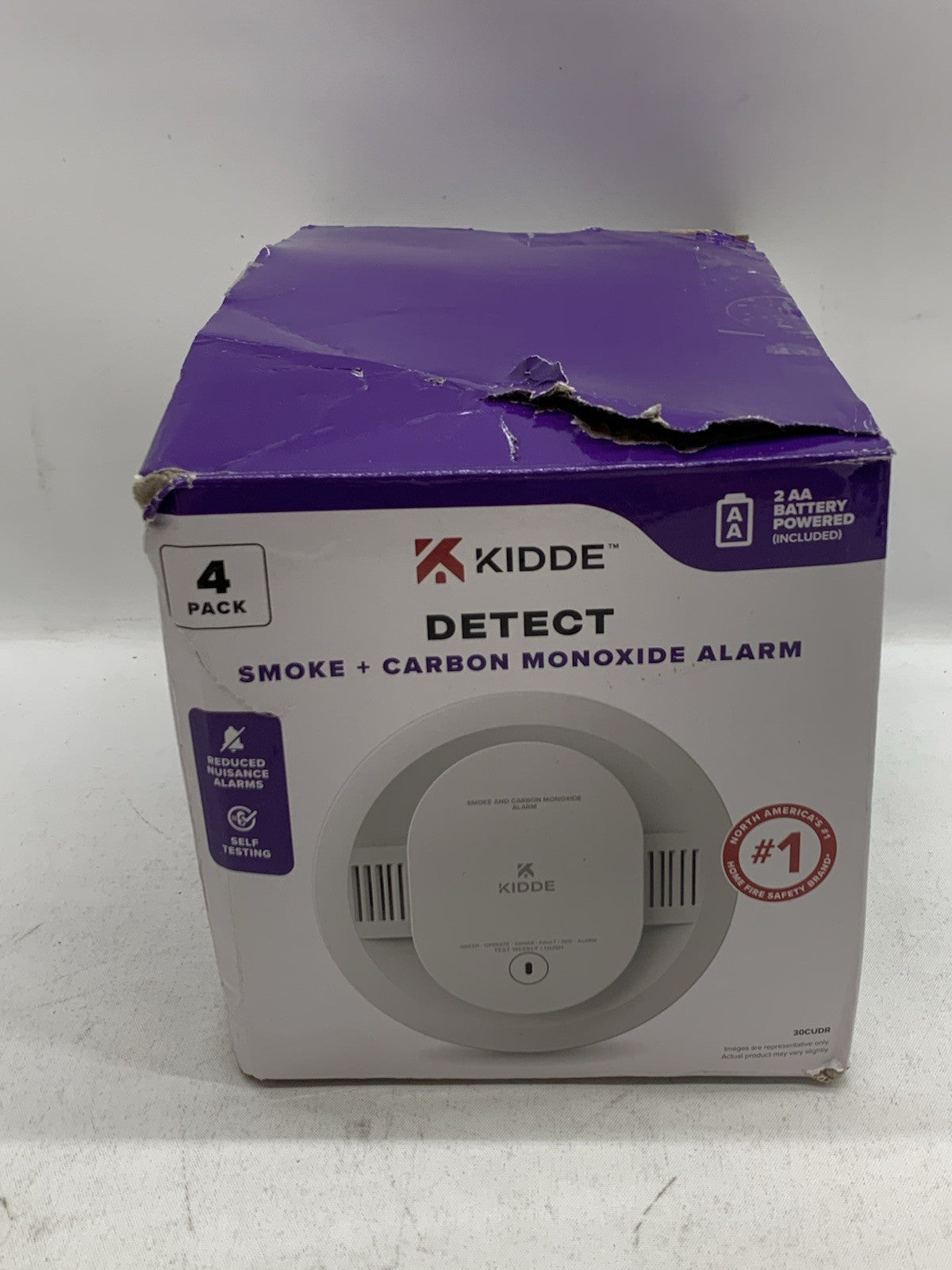 Kidde Smoke & Carbon Monoxide Detectors AA Battery Powered Model 30CUDR (4 Pack)