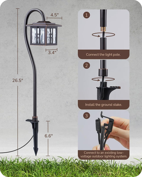 Edishine Low Voltage Landscape Lighting 3W 185LM Oil-Rubbed Bronze Outdoor 6 PK