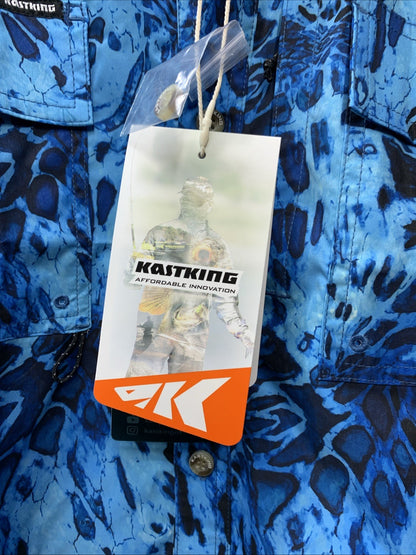 Kastking Men’s Rekon Fishing Shirt Short Sleeve Shoreline Size M Collared Neck