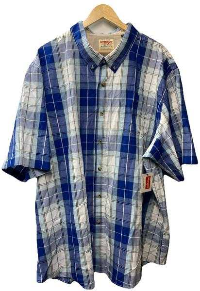 Wrangler Authentics Men's Short Sleeve Classic Plaid Woven Shirt Size 3XL/3TG