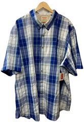 Wrangler Authentics Men's Short Sleeve Classic Plaid Woven Shirt Size 3XL/3TG