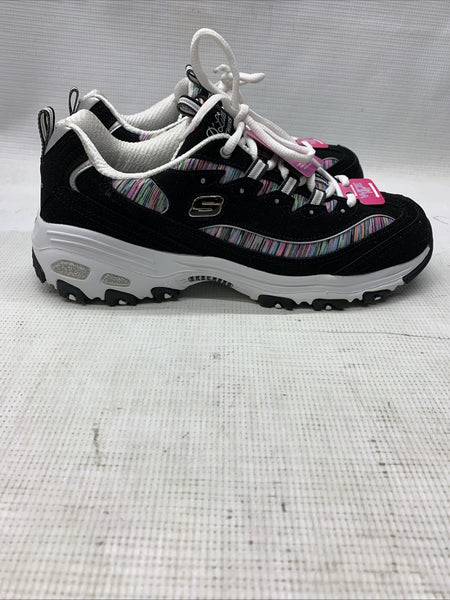 Skechers Women's D'Lites Interlude Memory Foam Sneaker 11978W/BK Sz 10 Wide Fit