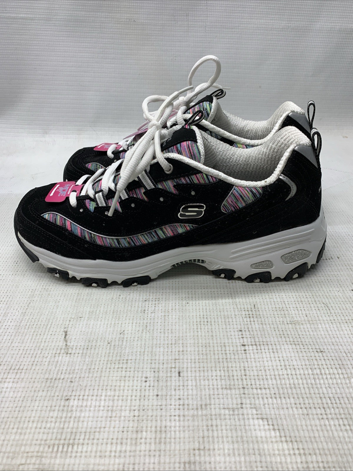 Skechers Women's D'Lites Interlude Memory Foam Sneaker 11978W/BK Sz 10 Wide Fit