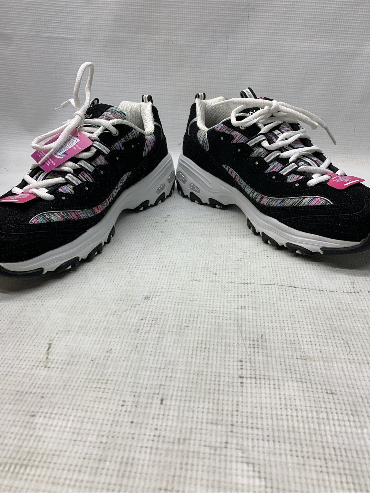 Skechers Women's D'Lites Interlude Memory Foam Sneaker 11978W/BK Sz 10 Wide Fit
