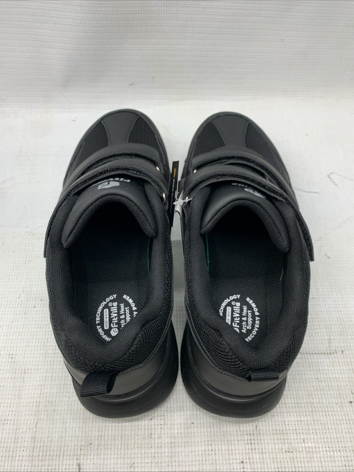 FitVille Men Rebound Core V8 Extra Wide Diabetic Shoes For Neuropathy 10.5 Black